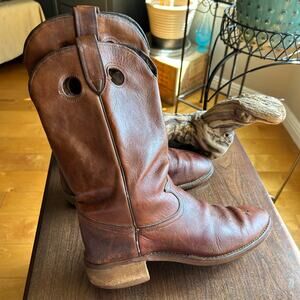 Vintage Cowboy Boots Mens Size 10.5 brown Made in USA Western Oil Chemical Proof